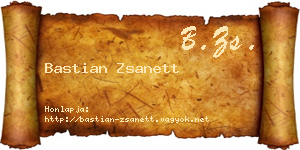 Bastian Zsanett névjegykártya